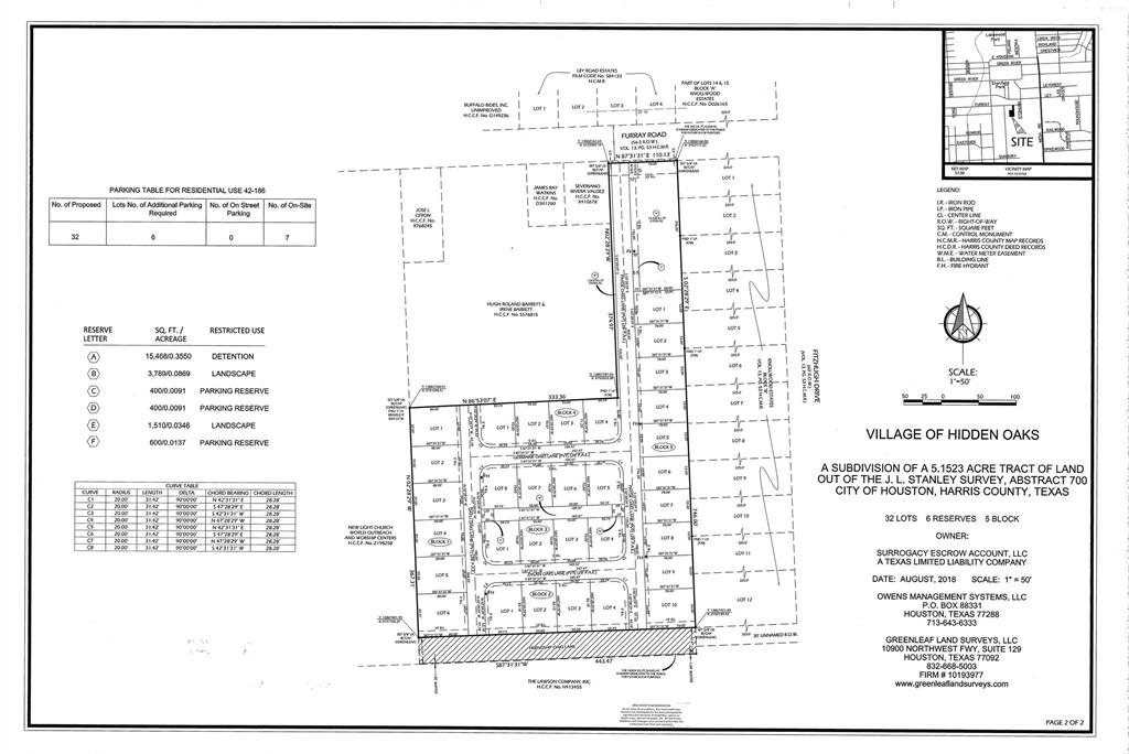 0 Dylan Oaks Lane Houston, TX 77028 - Photo 1 of 20 Subdivision Map showing all 32 Lots