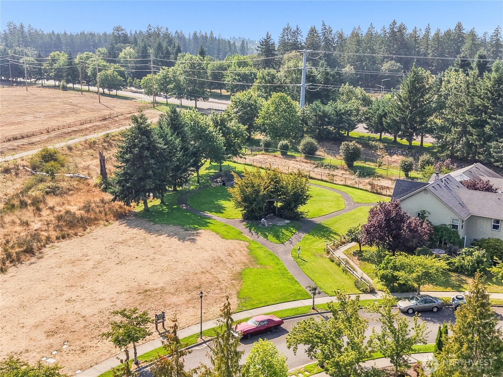 1331 Rowan Court DuPont, WA 98327 - Photo 30 of 31 an aerial view of residential houses with outdoor space