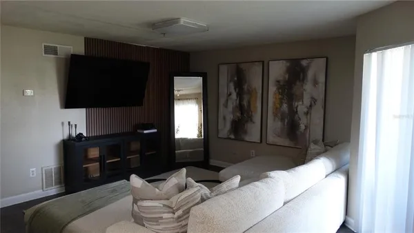 a kitchen with a stove and a microwave