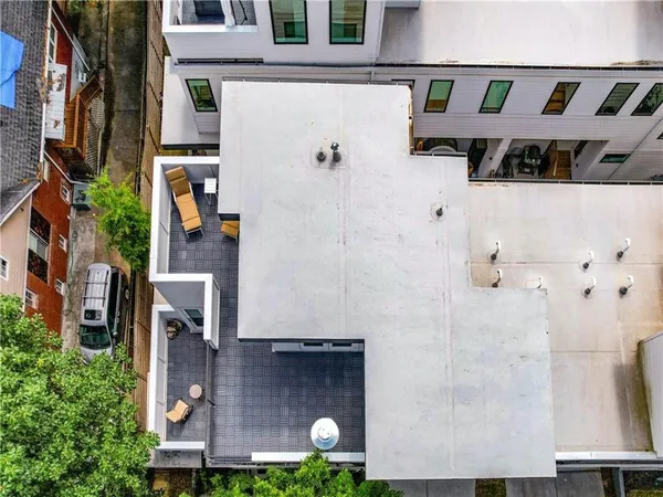 a view of a backyard with a garden