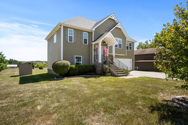 a view of backyard of house