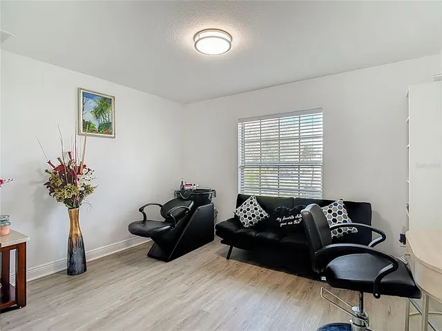 a living room with furniture