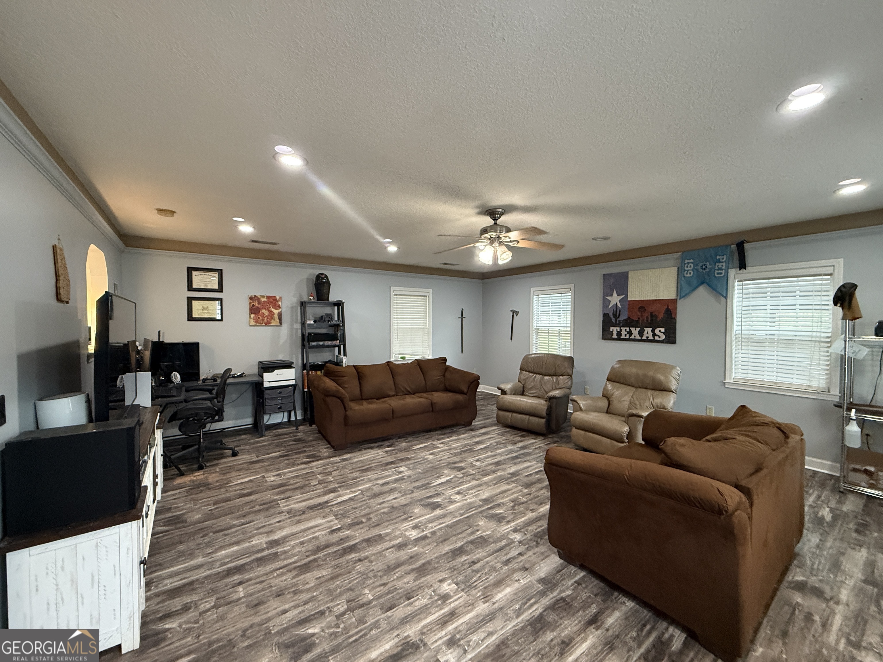 26844 Highway 46 Metter, GA 30439 - Photo 17 of 36 a living room with furniture a flat screen tv and a fireplace