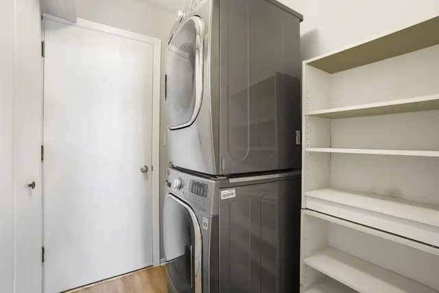 a close view of a washer and dryer