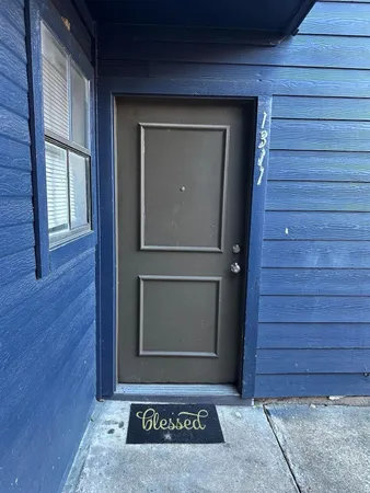 a view of a door of the house