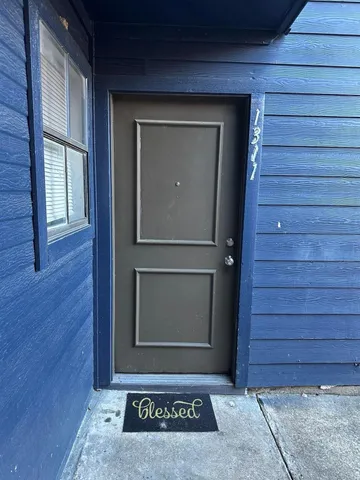 a view of a door of the house