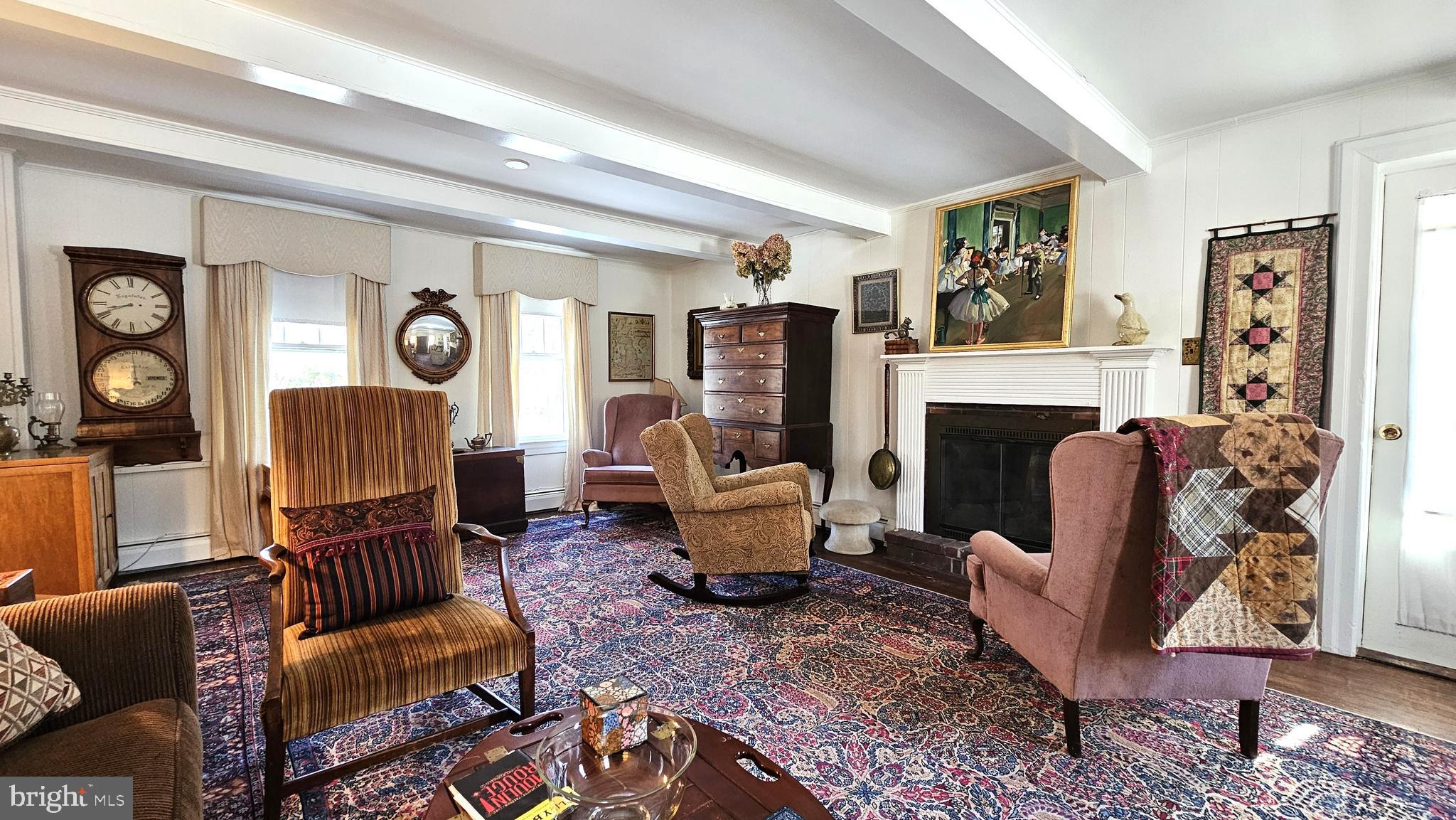 223 Pennington Rocky Hill Road Pennington, NJ 08534 - Photo 12 of 71 Spacious Living Room, Fireplace, Hardwood Floor