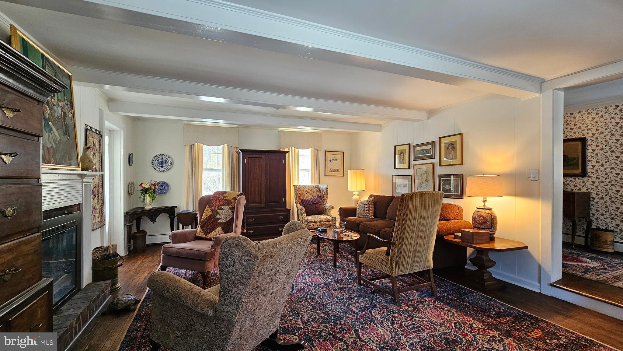 223 Pennington Rocky Hill Road Pennington, NJ 08534 - Photo 10 of 71 Spacious Living Room, Fireplace, Hardwood Floor