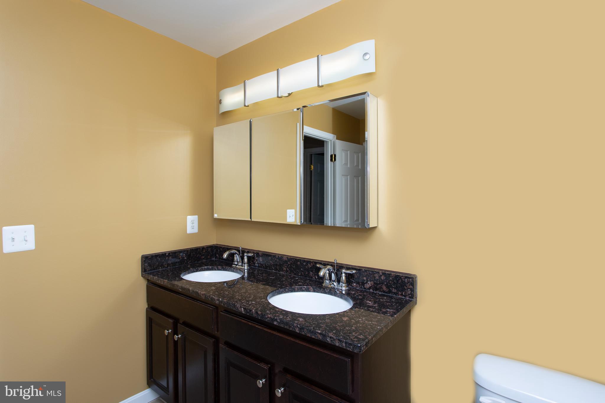 540 Thunderbird Drive Lusby, MD 20657 - Photo 17 of 66 a bathroom with a granite countertop sink and a mirror