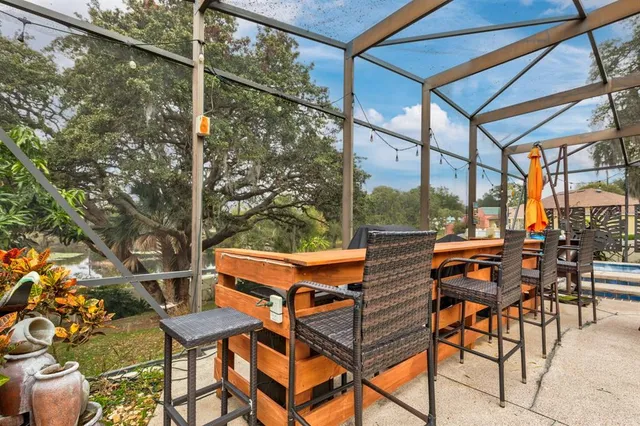 a outdoor view with a sitting space