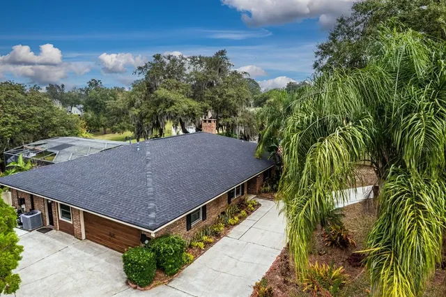 an aerial view of a house