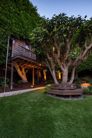 a view of a city with mountains in the background