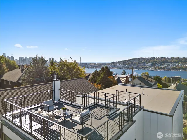 a view of a terrace from a balcony