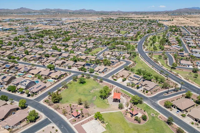 an aerial view of a city