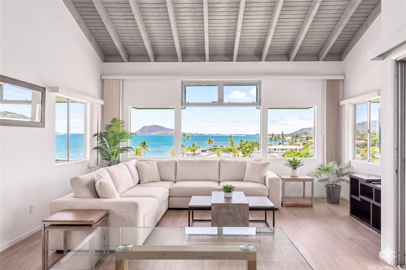 45-081 Lilipuna Road, Unit A Kaneohe, HI 96744 - Photo 3 of 18 Virtually Staged - Vaulted ceilings in living room