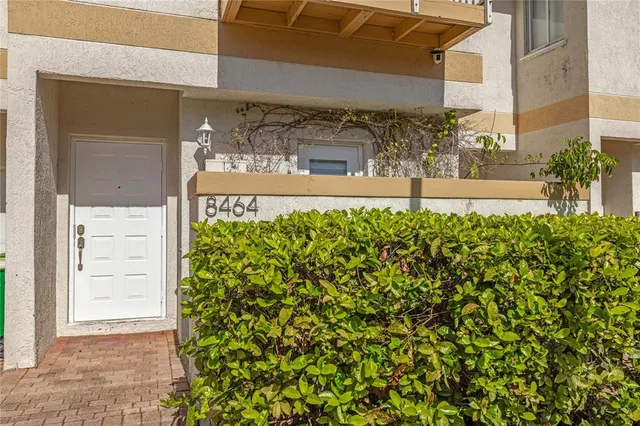 a view of a wooden door