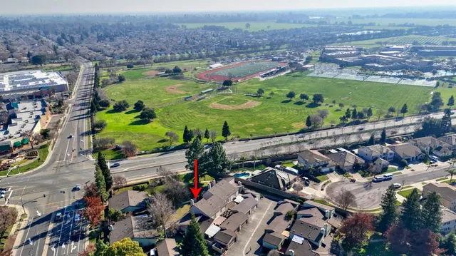 an aerial view of a city