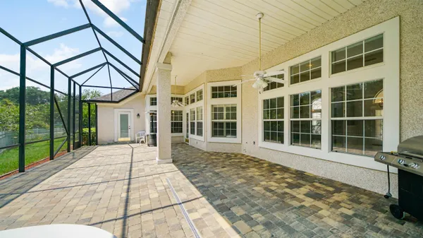 a view of a house with a large window