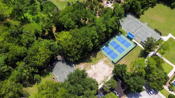 an aerial view of a house