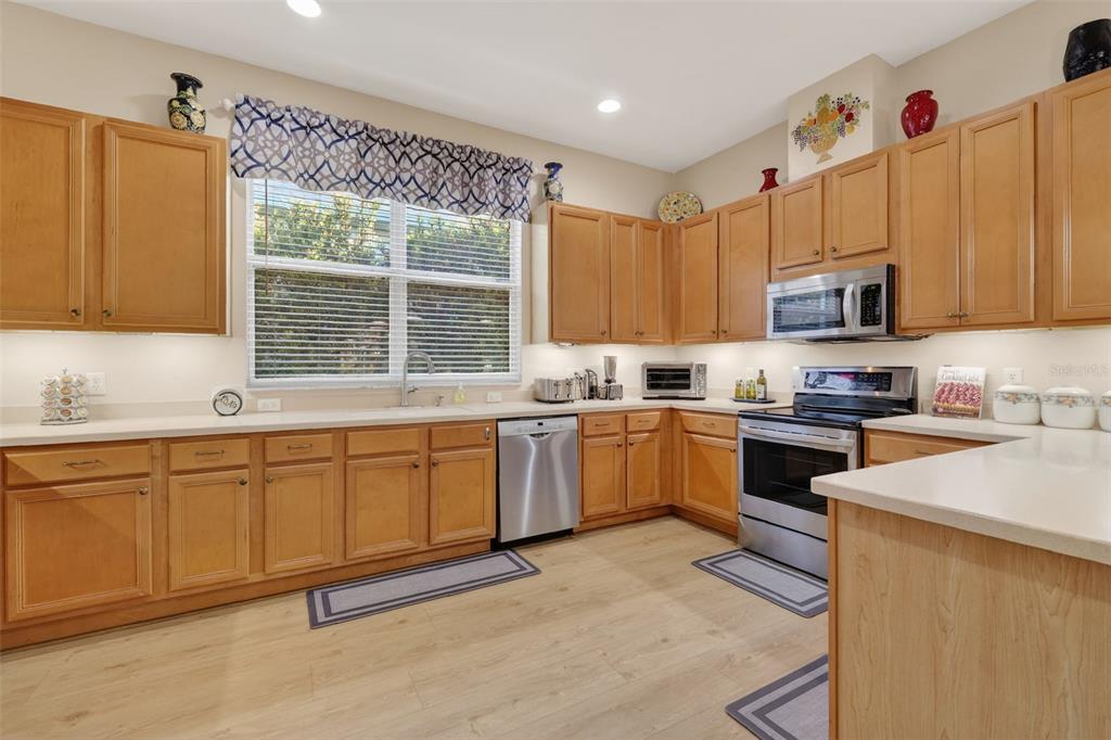 25517 Laurel Valley Road Leesburg, FL 34748 - Photo 18 of 56 a kitchen with granite countertop a sink stainless steel appliances and window