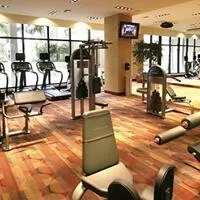 a room with furniture and a large window