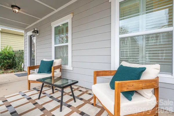 a outdoor view with a sitting space