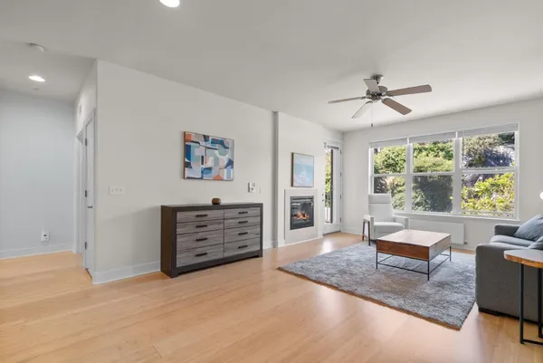 a living room with furniture and window
