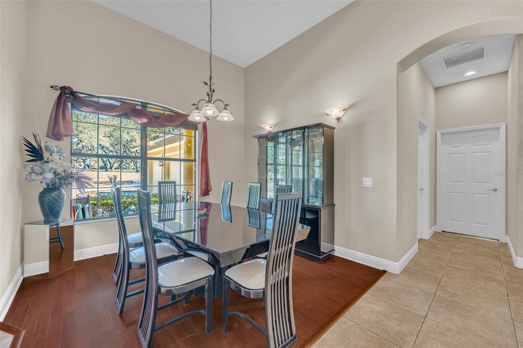 13101 Shadow Run Boulevard Riverview, FL 33569 - Photo 12 of 86 a dining room with furniture a chandelier and wooden floor