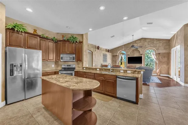 a living room with furniture and a couch