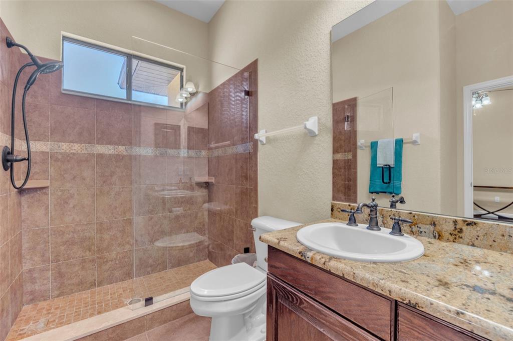 13101 Shadow Run Boulevard Riverview, FL 33569 - Photo 60 of 86 a bathroom with a granite countertop sink toilet and shower