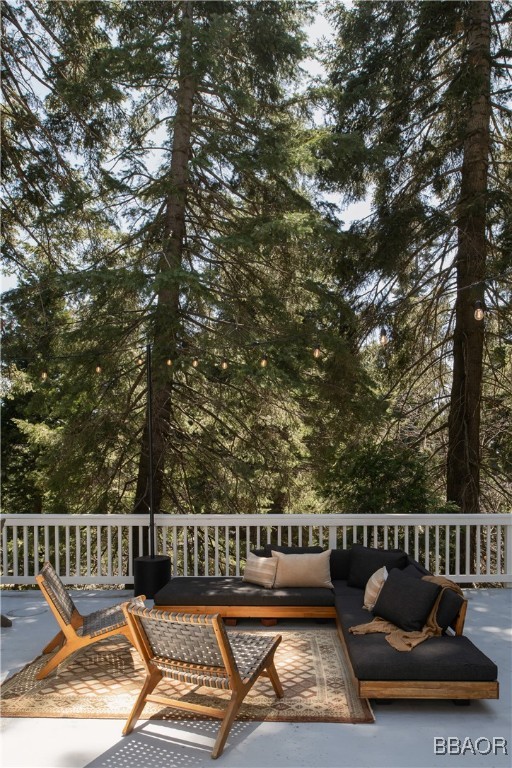 920 Oak Road Lake Arrowhead, CA 92385 - Photo 13 of 28 a view of balcony with furniture