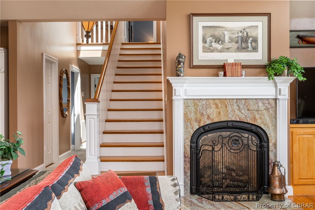 901 Oak Hill Road Lancaster, VA 22503 - Photo 17 of 49 a view of hall way with furniture and stairs