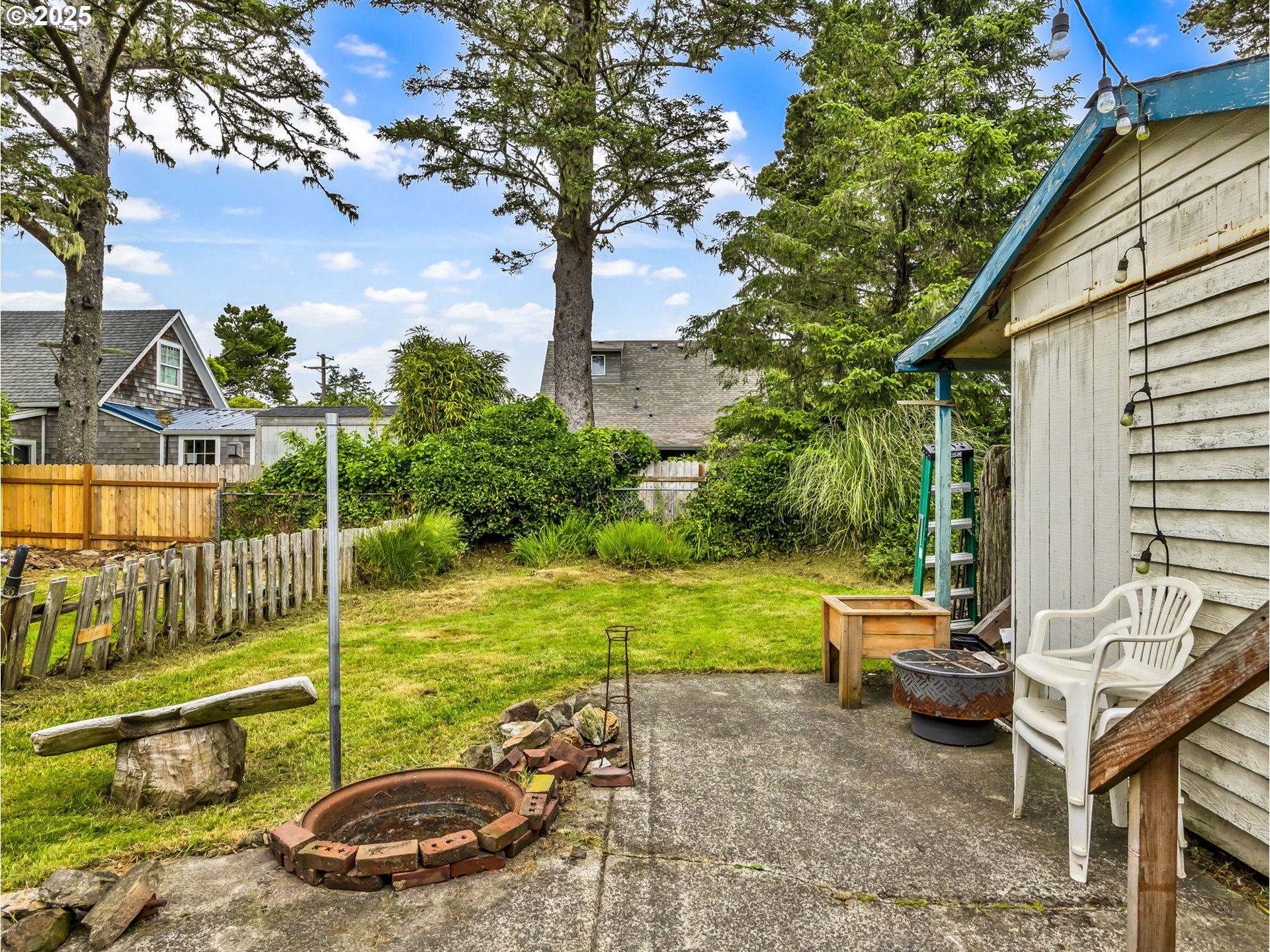 1205 49th Street Seaview, WA 98644 - Photo 35 of 36 a view of a backyard with couches plants and large trees