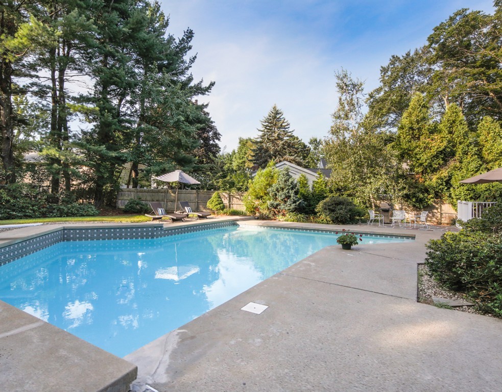 6 Goffe Road Lexington, MA 02421 - Photo 3 of 30 a view of a outdoor space with swimming pool and trees in the background