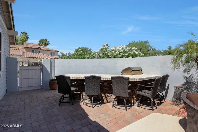 a view of an outdoor seating area