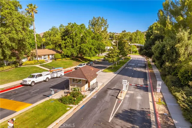 a view of a yard with an umbrella