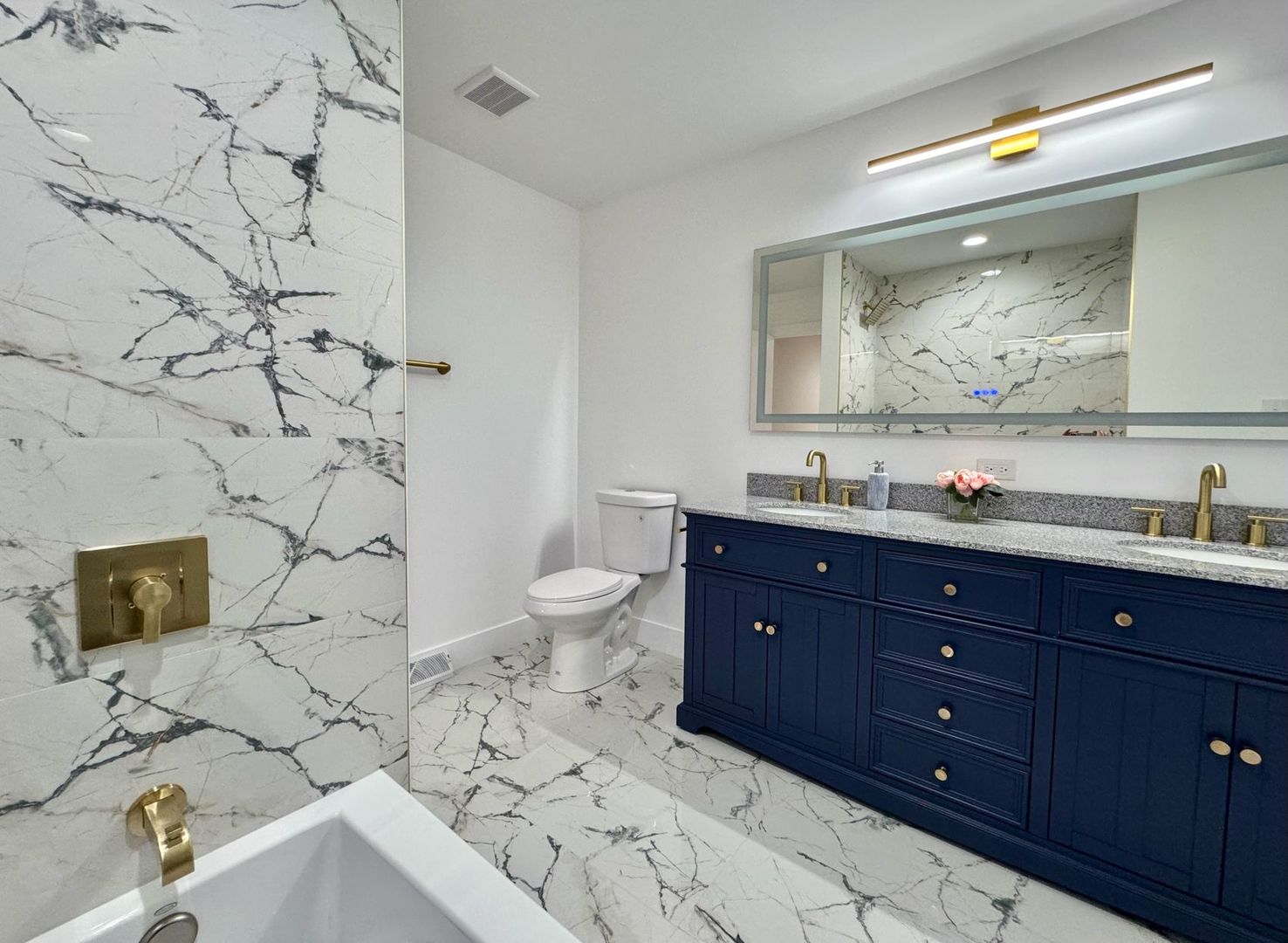 18830 Ruth Drive Mokena, IL 60448 - Photo 14 of 35 a bathroom with a granite countertop sink mirror and toilet