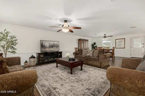 a living room with furniture