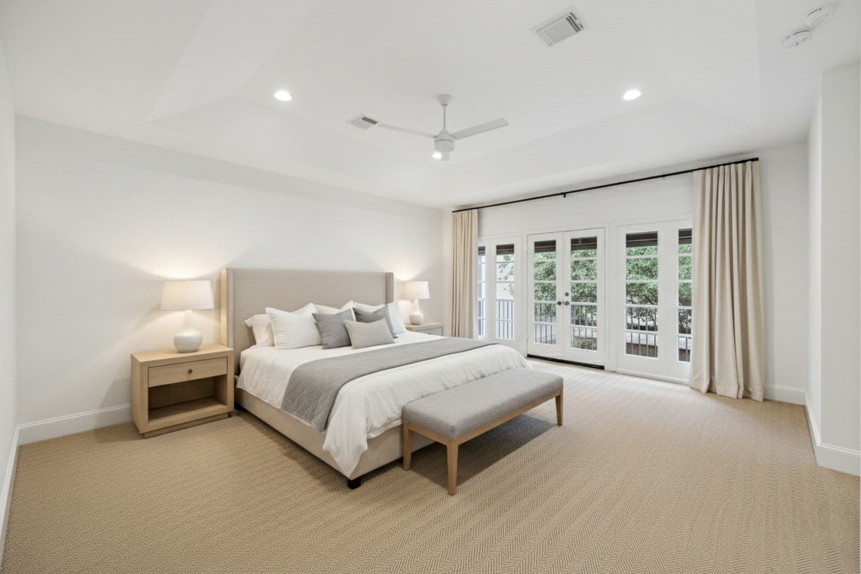 3958 West Alabama Street Houston, TX 77027 - Photo 12 of 30 The large primary suite offers beautiful treetop views. (Virtually staged)