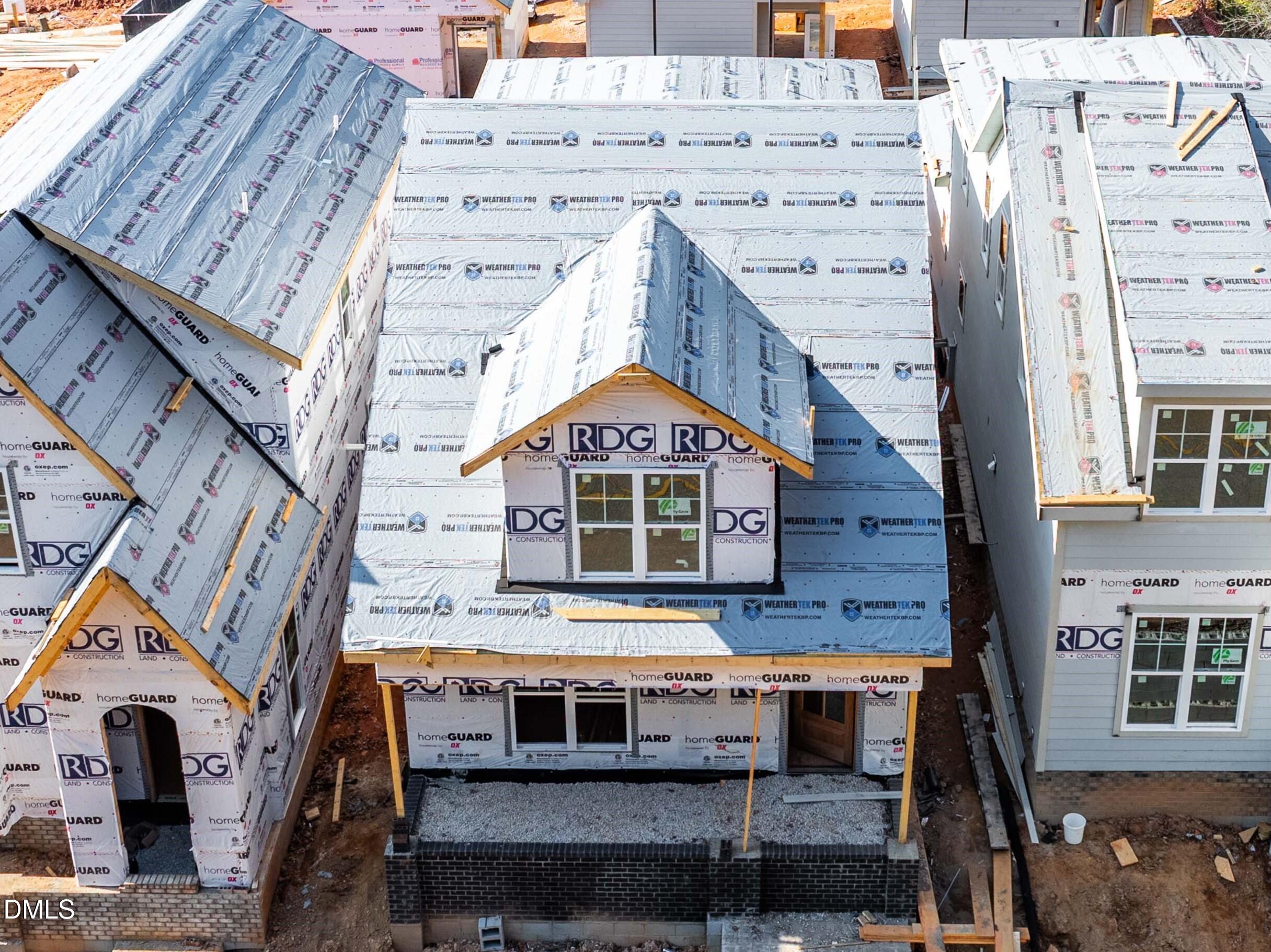 a view of a large building with a door