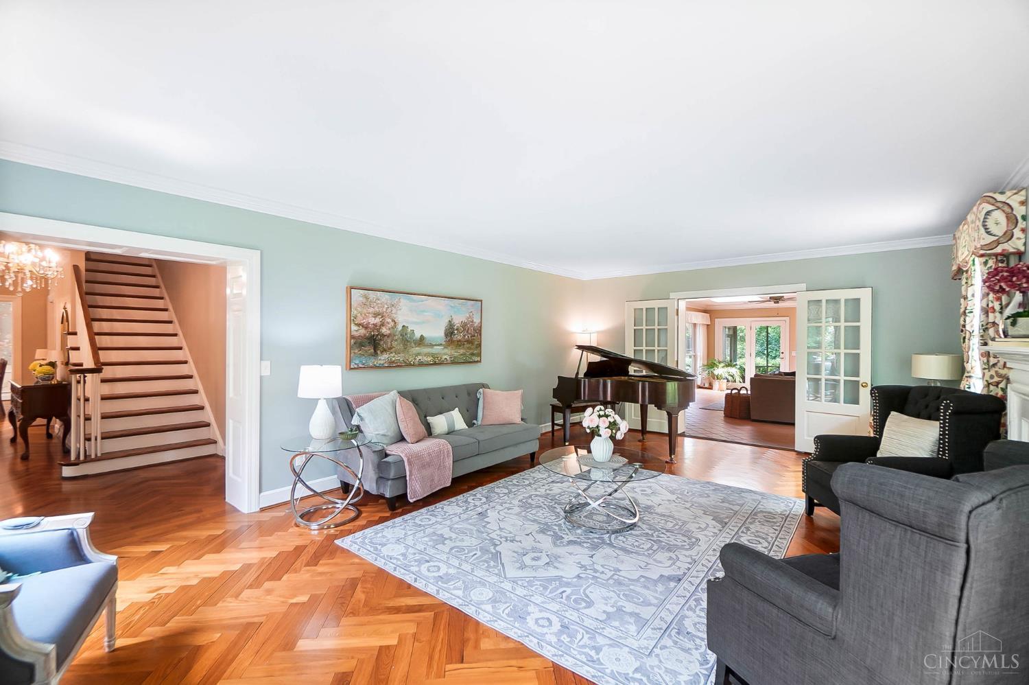 8000 Graves Road Cincinnati, OH 45243 - Photo 28 of 85 Gorgeous Living Room with Teak Floors