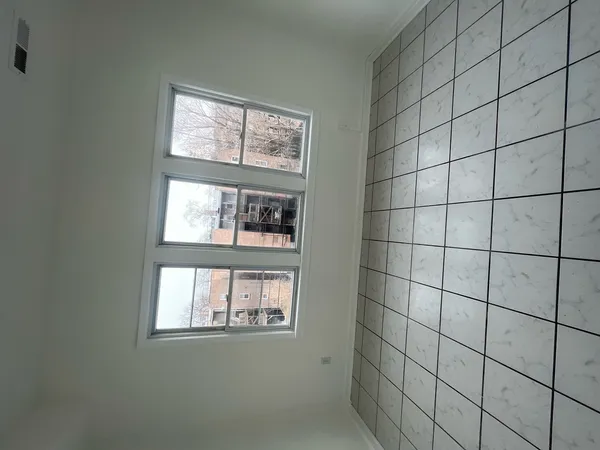 a bathroom with a window
