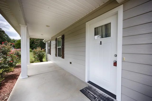 a view of front door and porch