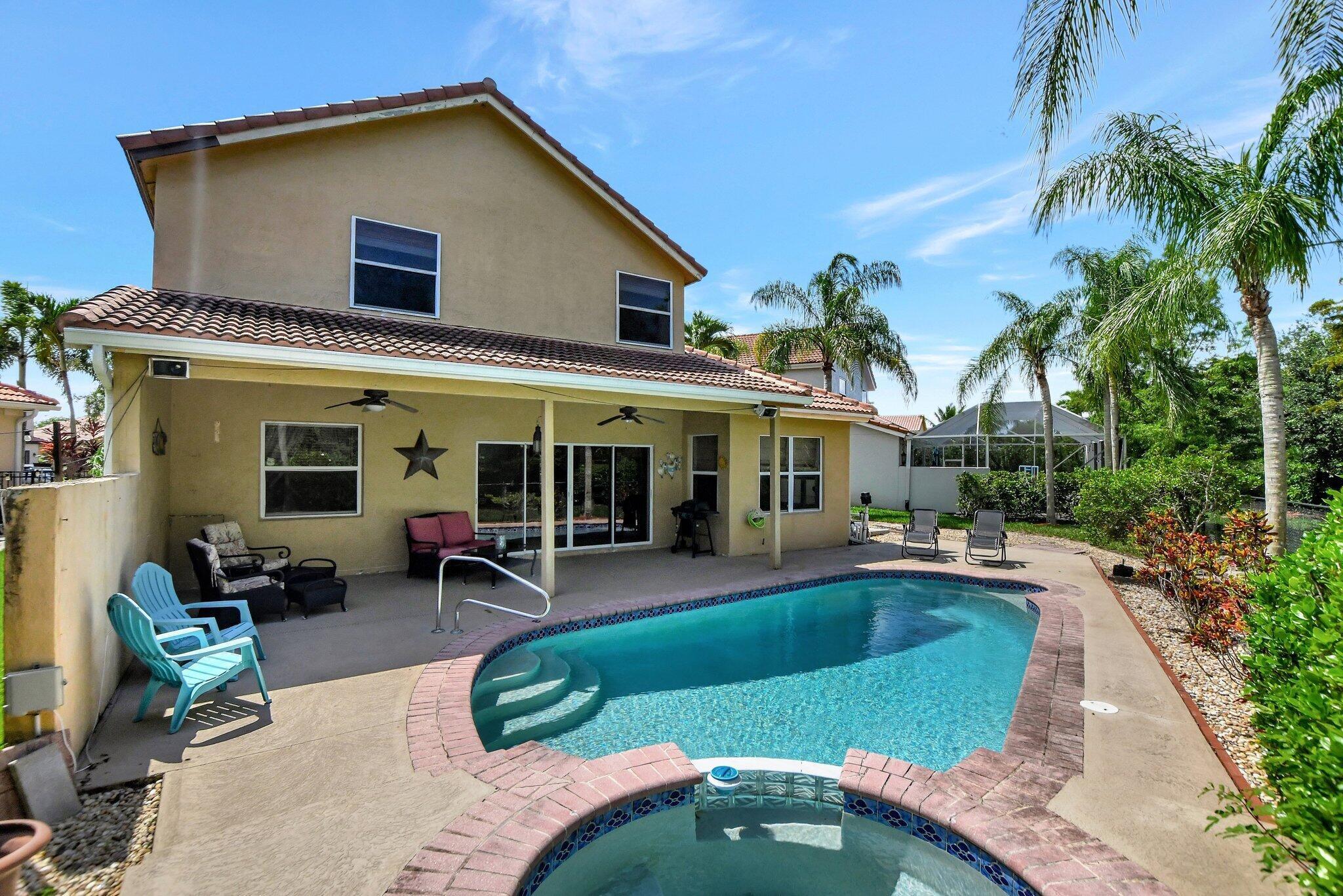 21783 Philmont Court Boca Raton, FL 33428 - Photo 19 of 31 Backyard with Pool & Covered Patio