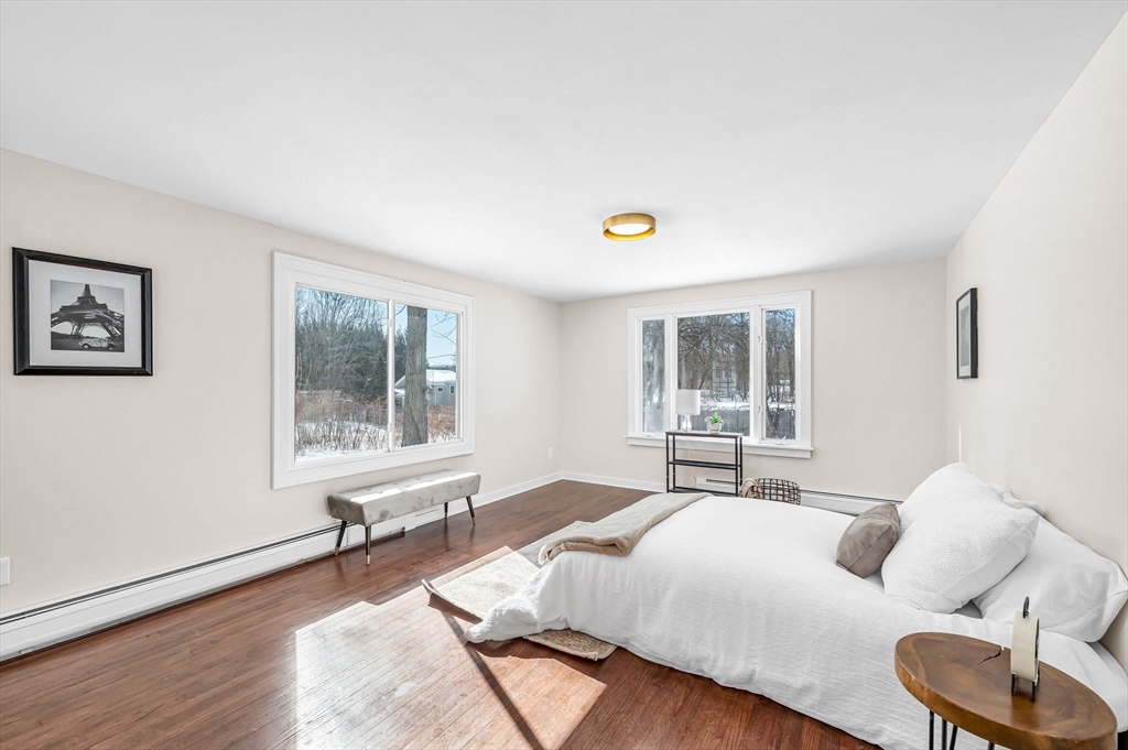 20 Walnut Street Gill, MA 01354 - Photo 17 of 42 a bedroom with a bed and wooden floor