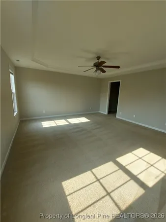 a view of a room with a window