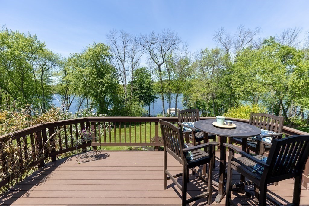 8 Merrimack River Road Groveland, MA 01834 - Photo 15 of 39 a view of a table and chairs on the roof deck
