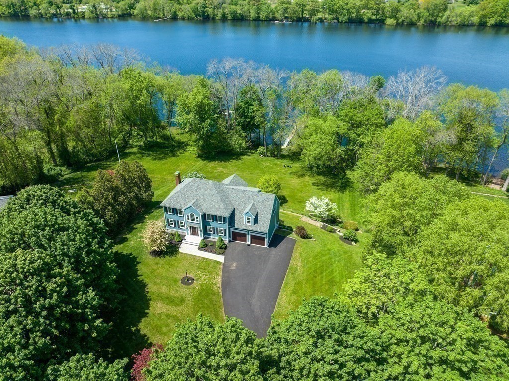8 Merrimack River Road Groveland, MA 01834 - Photo 3 of 39 an aerial view of a house with a yard and lake view