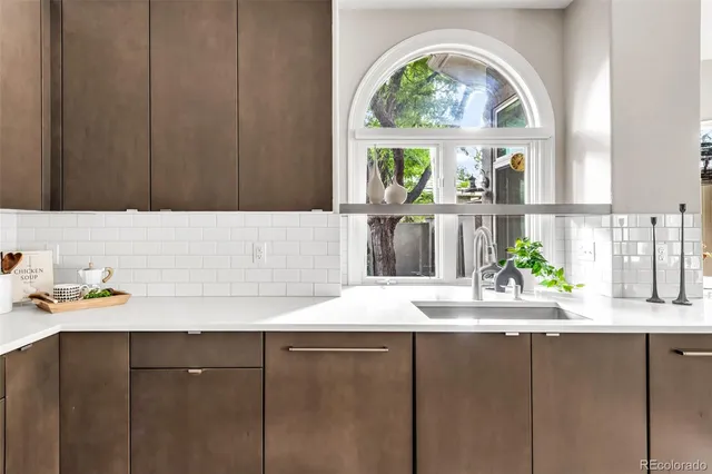 a sink with a window