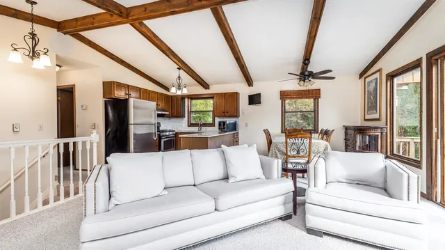 a living room with furniture